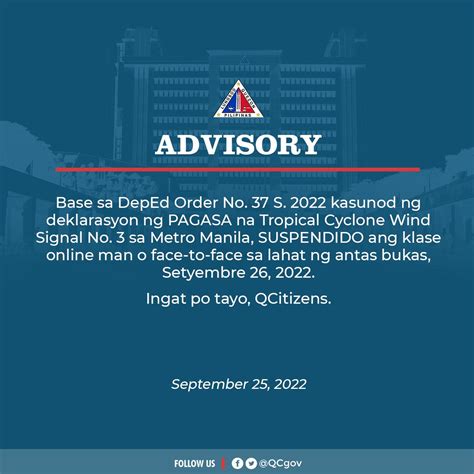 quezon city class suspension today update|Executive Order No. 23, Series of 2023: AN ORDER .